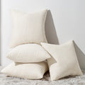 Topfinel Decorative Beige Throw Pillow Covers Cushion Cases, Set Of 4 Soft Velvet Modern Double-Sided Designs, Natural Home Deco