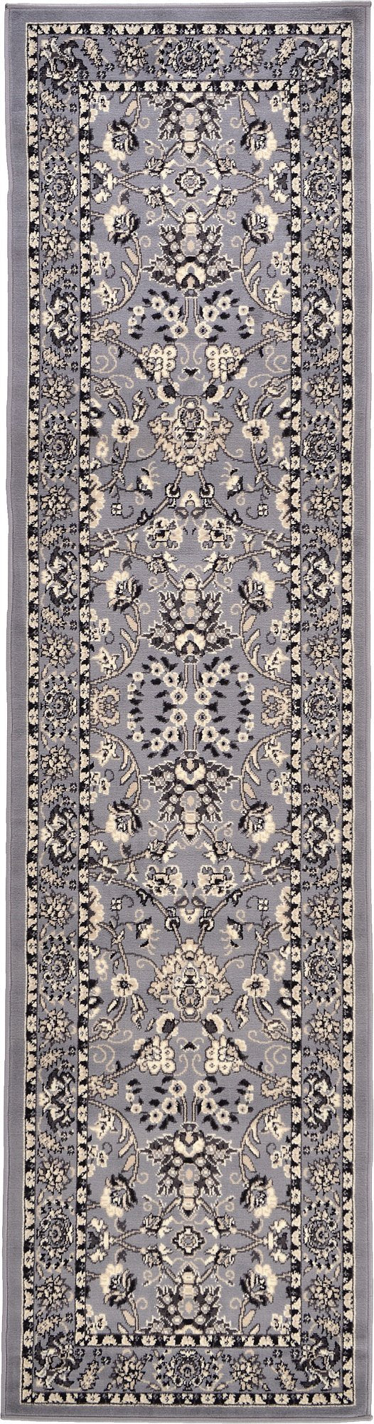 Unique Loom Sialk Hill Collection Area Rug - Washington (2 7 x 10 Runner Gray/Black)