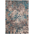 SAFAVIEH Monaco Collection Area Rug - 51 x 77, Grey & Light Blue, Boho Chic Abstract Watercolor Design, Non-Shedding & Easy Ca