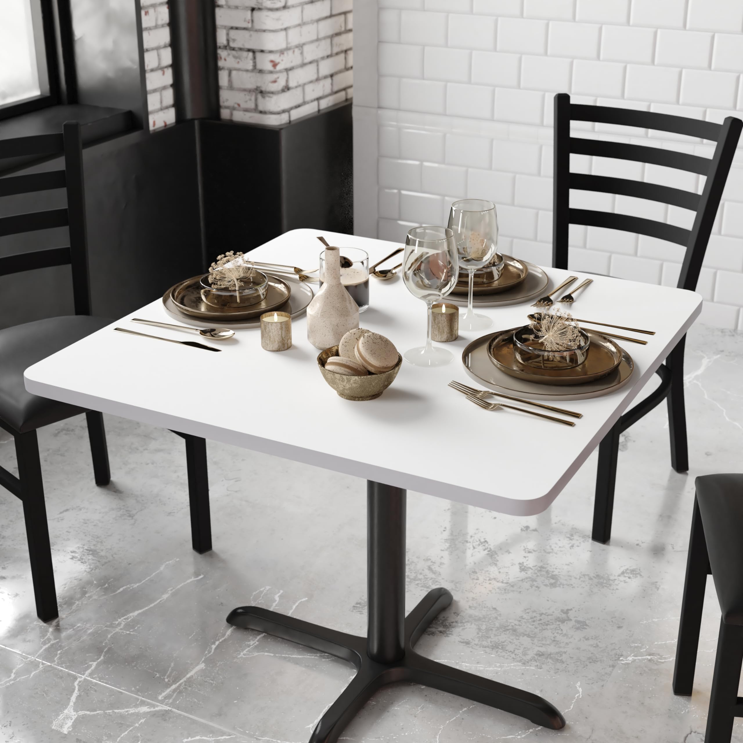 Flash Furniture Glenbrook 36' Square Table Top With White Or Gray Reversible Laminate Top (Pack Of 1)