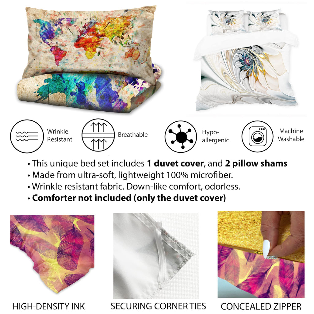 Designq 'Japanese Geishas & Dragons' Oriental Duvet Cover Set