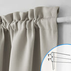 Nicetown Classroom Door Window Curtain, Farmhouse Room Darkening Front Curtains For Kitchen Rod Pocket Thermal Insulated French Door Curtain For Loft/Office, 36' W X 72' L, 1 Pc, Natural