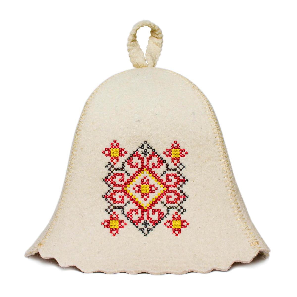 Shsh Trade Group Ukrainian Wool Sauna Hat For Sauna Banya Bath House Ukrainian Ornament Vyshyvanka - Sauna Hat Finnish - Ukraine