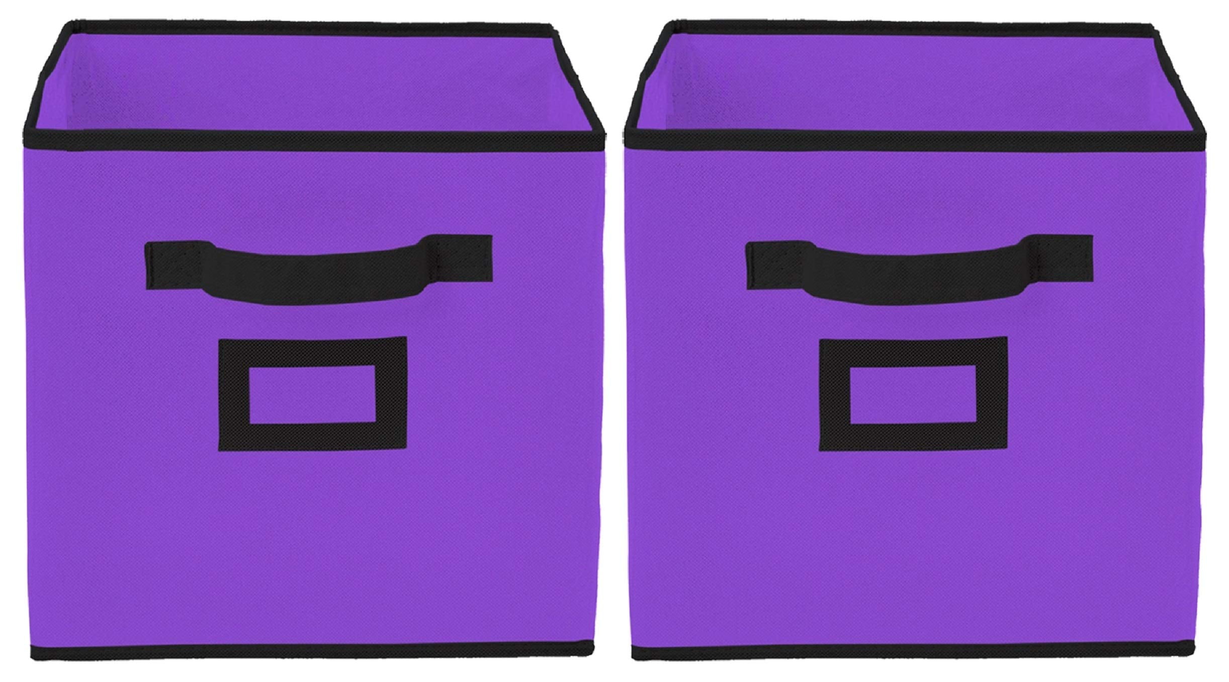 Kuber Industries Non Woven 2 Pieces Large Foldable Storage Organiser Cubes/Boxes (Purple)  Ctgtc35247