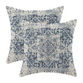 Gohdiwh Boho Pillow Covers 24X24 Set Of 2, Ethnic Design Decorative Throw Pillows Linen Blue Carpet Pattern Farmhouse Cushion Pi
