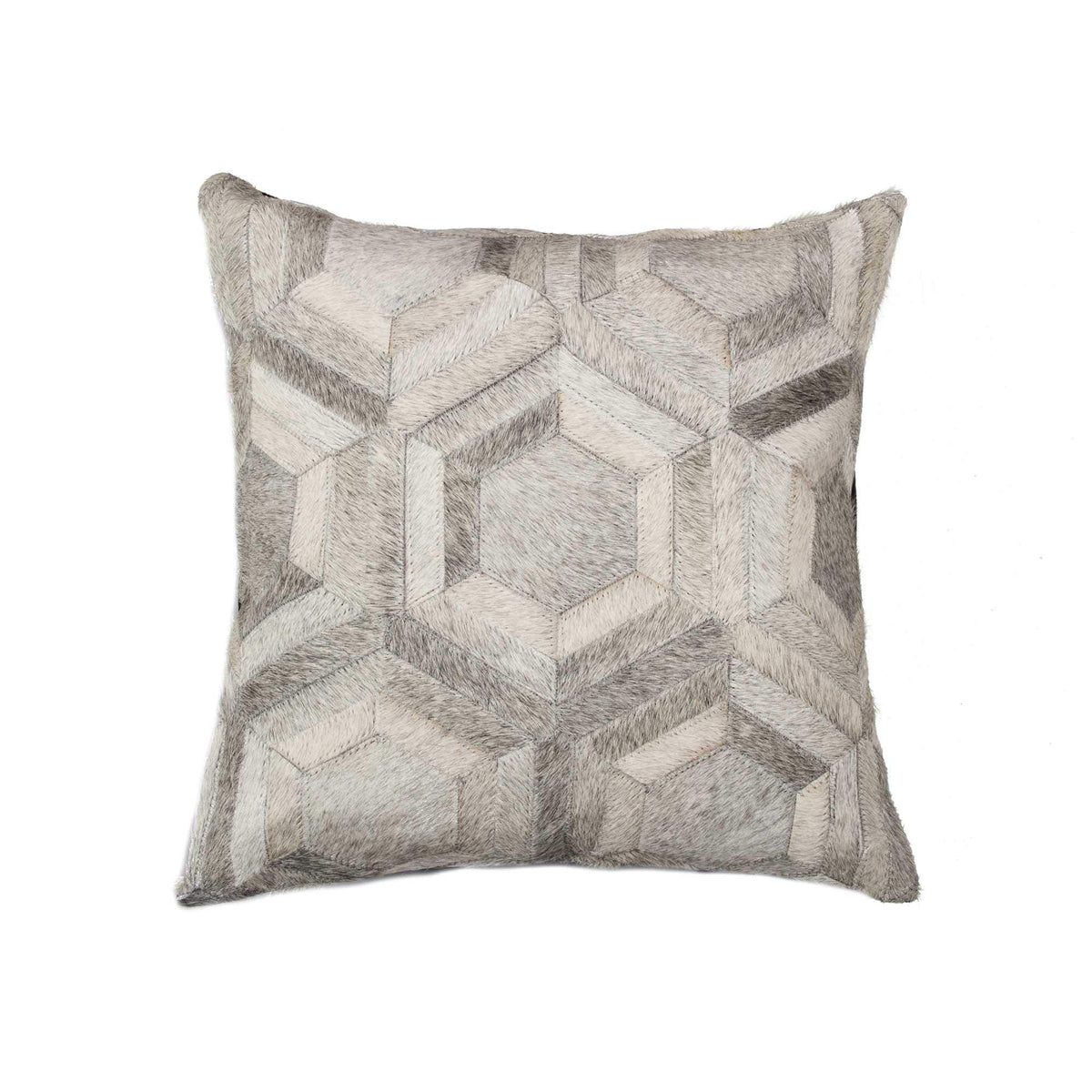 HomeRoots Cowhide Pillow 18X18 - Gray