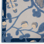 Nourison Aloha Indoor/Outdoor Blue/Grey 3' X 5' Area -Rug, Easy -Cleaning, Non Shedding, Bed Room, Living Room, Dining Room, Backyard, Deck, Patio (3X5)