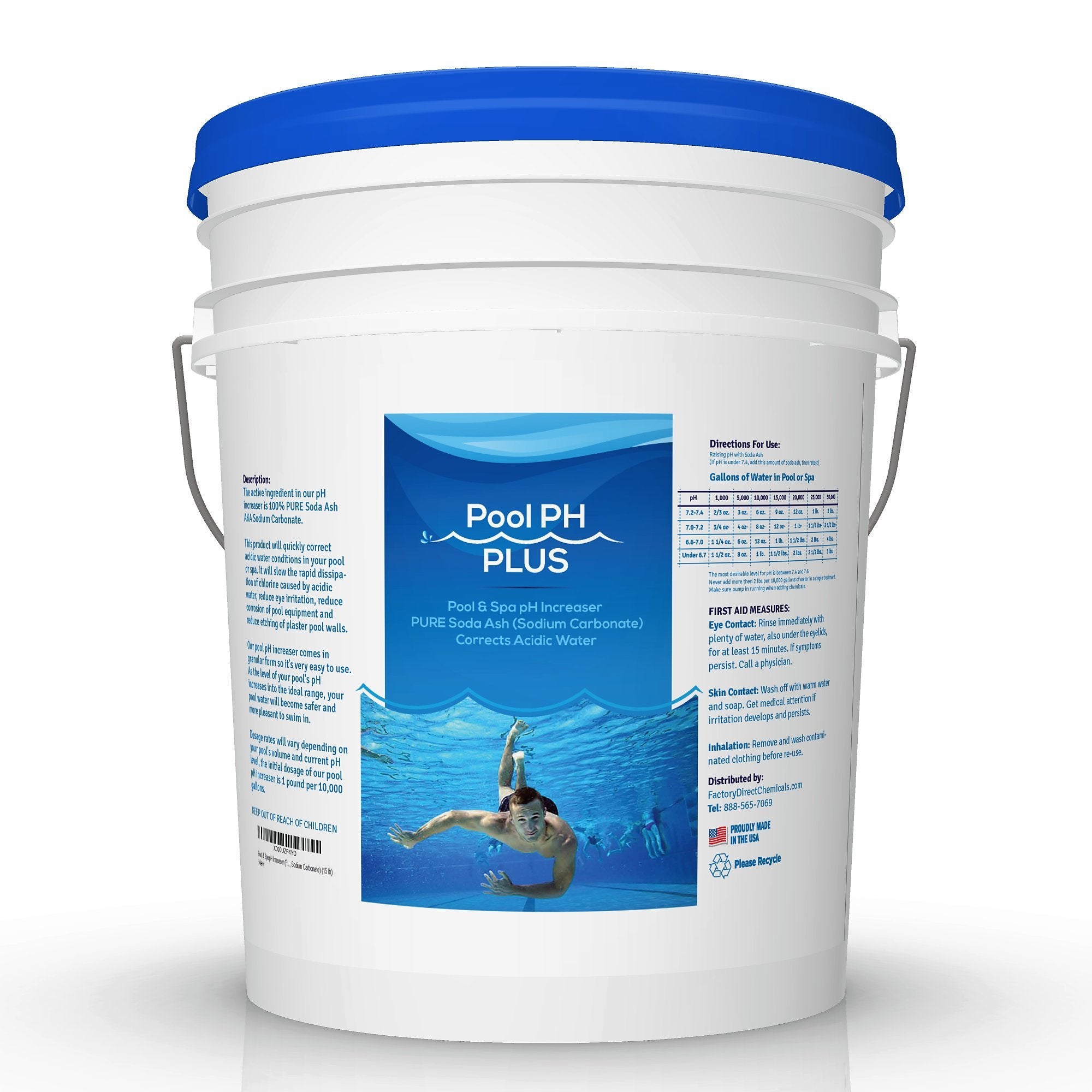 Ph Increaser For Hot Tub & Pool  Pure Soda Ash, Sodium Carbonate  15 Lb