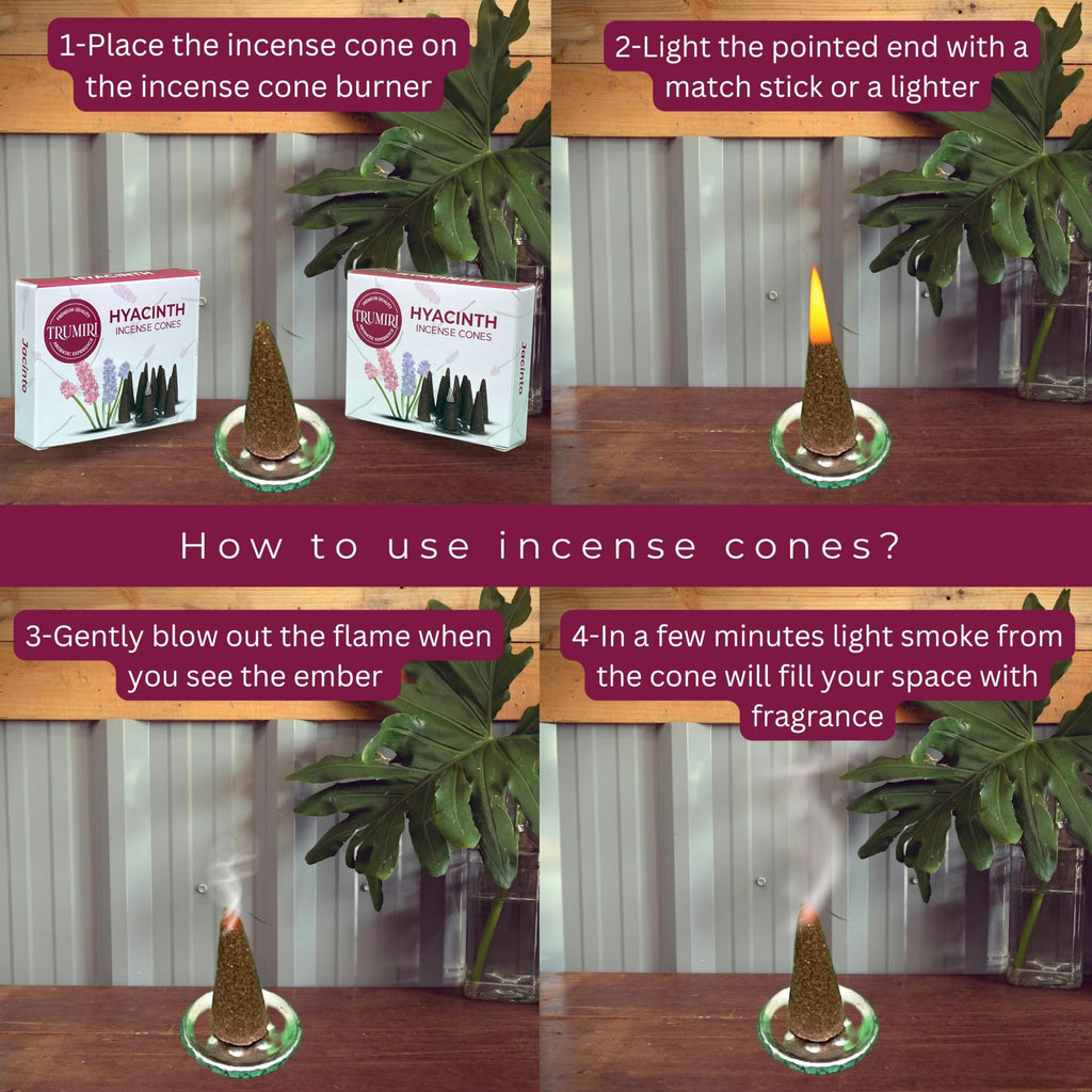 Hyacinth Incense Cones - Total 20 Cone Incense - Dual Pack Of 10 Insence Cones - Incense Cones Scented - Cone Incense Scents - I