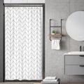 Riyidecor Stall Small RV Gray White Grey Bathroom Shower Curtain Liner 36Wx72H Inch Half Single Narrow Walkin Standing Little Si