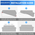 Znsayotx 1 Piece Jacquard Couch Covers For 2 Cushion Couch High Stretch Loveseat Slipcover For Pets Dogs Anti Slip Love Seat Sof