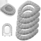 Legigo 5 Pack Thicker Bathroom Toilet Seat Cover Pads- Soft Warmer Toilet Seat Cushion Cover Stretchable Washable Fiber Cloth, E