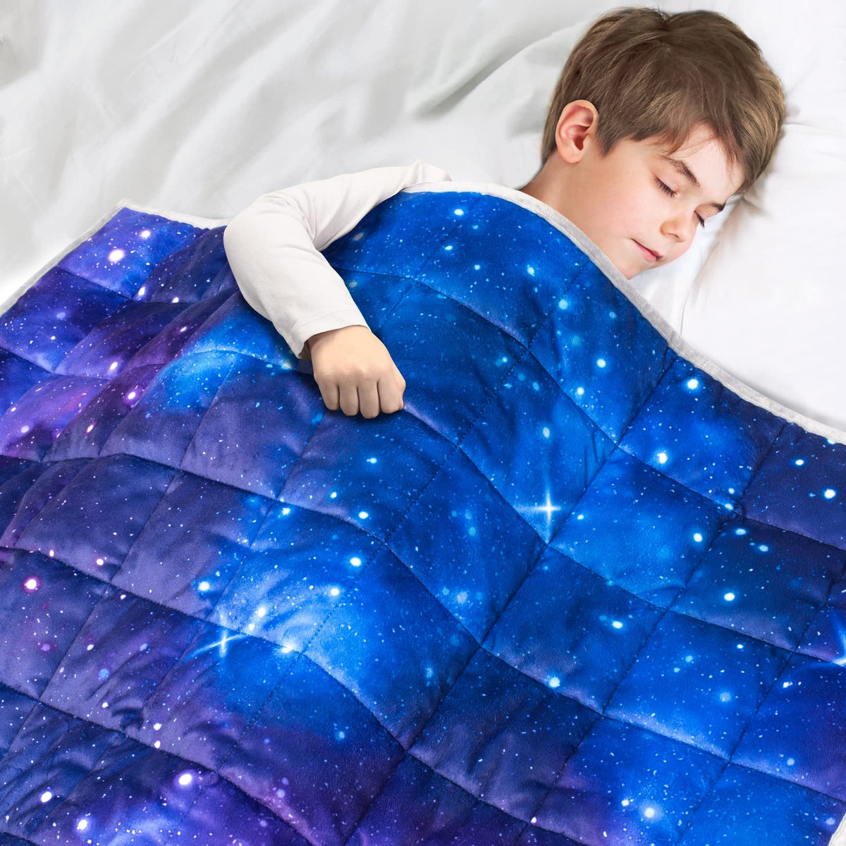 Solfres 5Lbs Weighted Blanket, 36 X 48 Inches, Printing Heavy Blanket 5 Pounds For Children And Teens Ultra Soft And Cozy, Stars