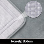 Itsoft Memory Foam Bath Mat Non Slip Absorbent Super Cozy Velvet Bathroom Rug Carpet, Machine Washable, 16 X 24 Inches Gray