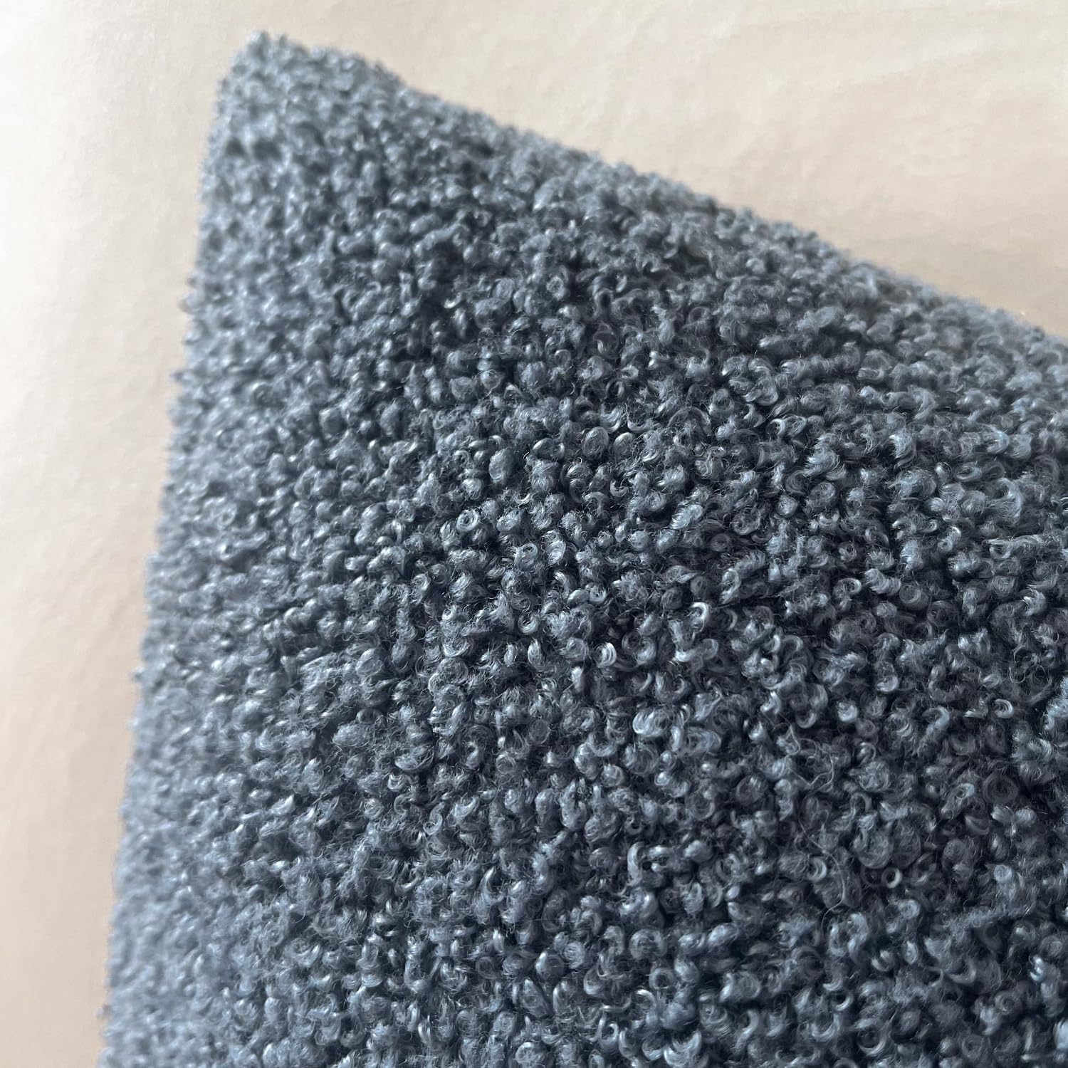 Foindtower Pack Of 2, Curly Faux Fur Decorative Throw Pillow Covers Soft Plush Cushion Case With Zipper Cozy Fluffy Boho Pillowc