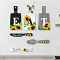 Bucherry Set of 6 Sunflower Kitchen Decor Sets Eat Signs Fork and Spoon Wooden Kitchen Wall Decor Hanging Plaques Farmhouse Sunf