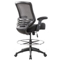 BOLISS 400lbs Mesh Ergonomic Office Drafting Chair Big Adjustable Foot Ring Height Adjustable Armrest(Black)