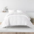 Merit Linens Comforter Solid Color Lightweight Microfiber All Season DownAlternative Ultra Soft Bedding  Full/Queen White