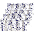Luvyohmee Tree Branch Printed Curtain Valance, 18 Inches Long Window Treatment Valance, Navy Blue And Grey Window Valances For K