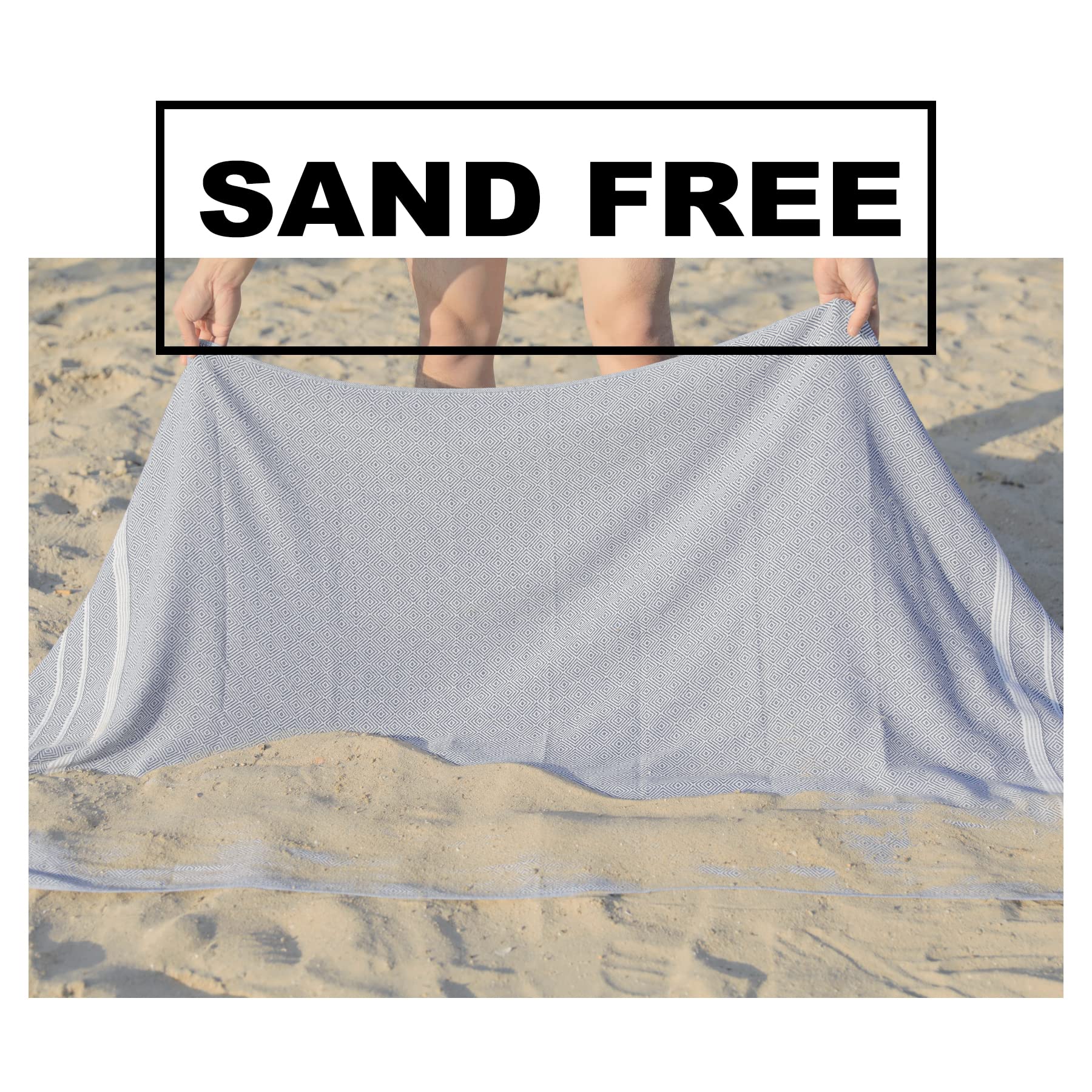2 Packs Cotton Turkish Beach Towels Quick Dry Sand Free Soft Absorbent Extra Large Xl Big Blanket Adult Oversized Bath Pool Swim