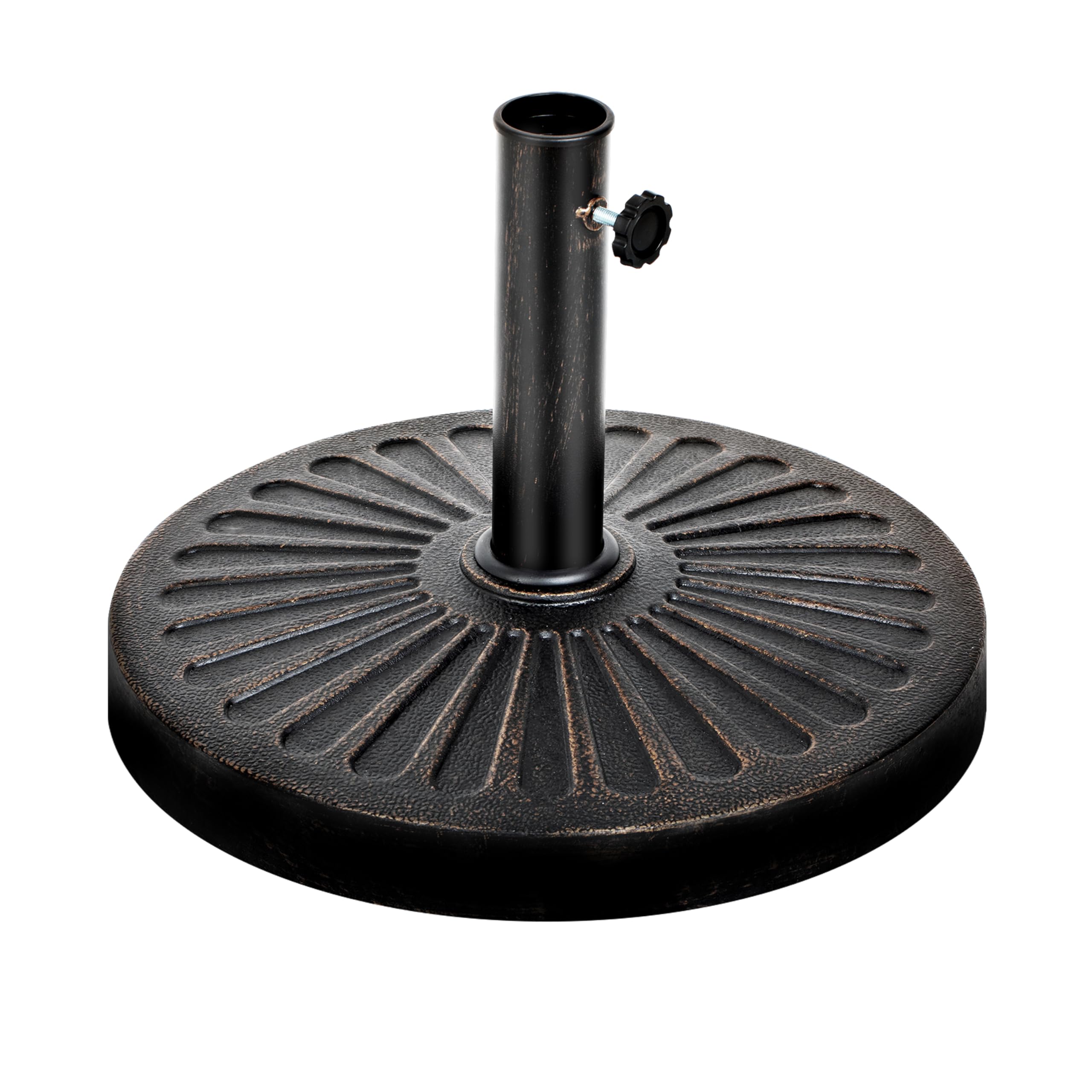 Yssoa 18.11' 30.66Lbs Heavy Duty Antiqued Round Market Umbrella Base For Outdoor, Patio, Deck, Yard, Bronze