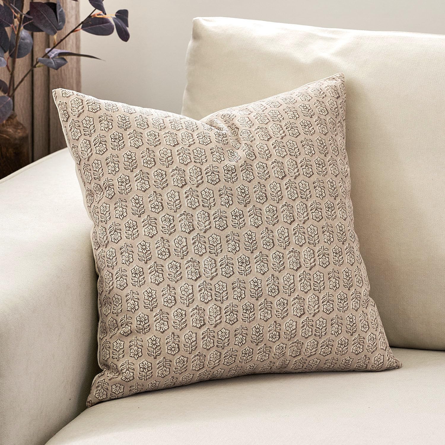 Domvitus Floral Pillow Covers, 24X24 Pillow Covers, Couch Pillows For Living Room, Decorative Farmhouse Accent Print Throw Pillo