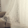 Deeprove Ivory Lace Curtains 96 Inches Long 2 Panels Set, Sheer Accent Florals Embroidery Vintage Window Panel Treatment Pair Dr