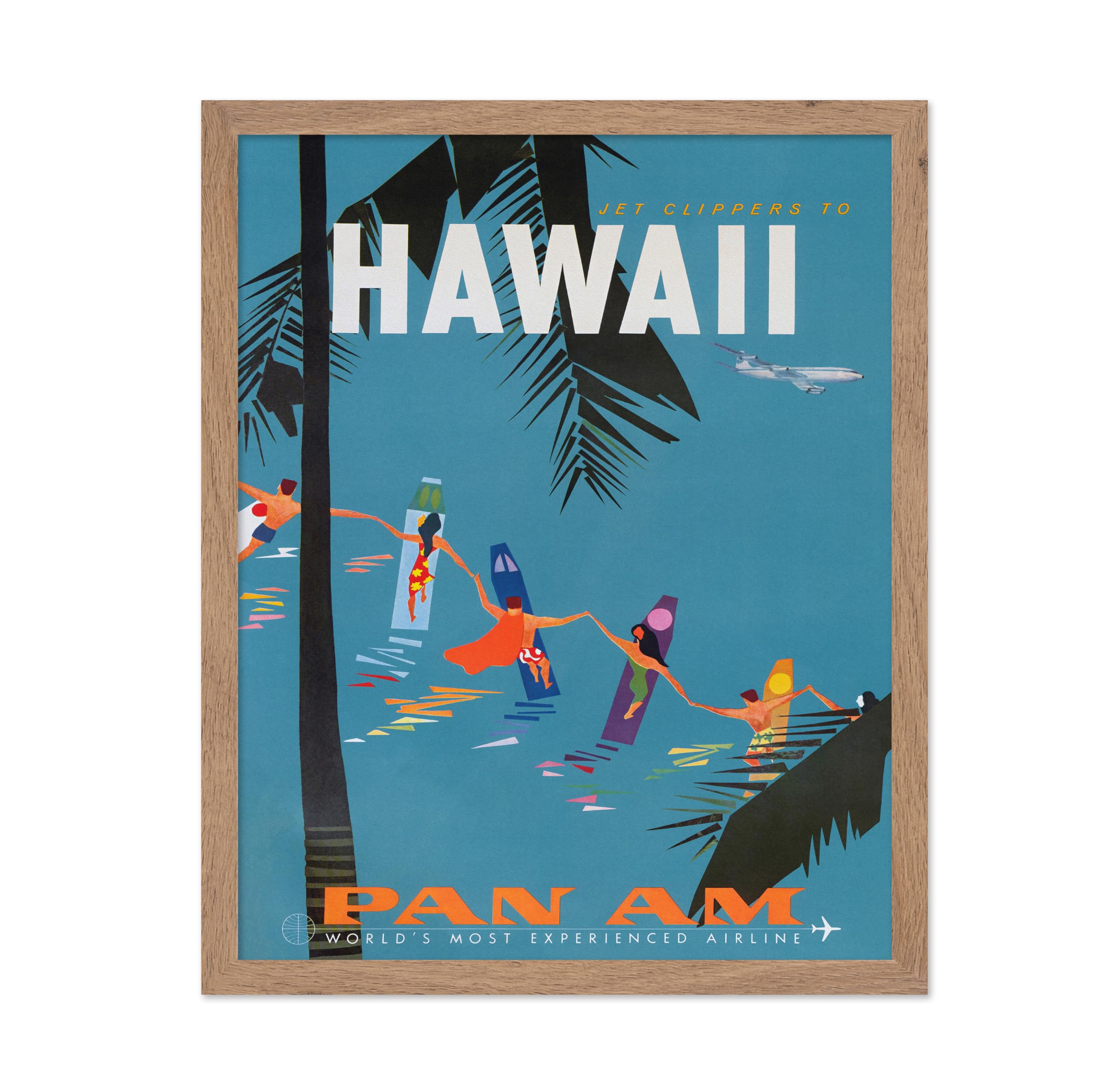 Poster Master Travel Poster - Vintage Hawaii Wall Art - Colorful Retro Wall Decor - Beach Palm Aloha Design - Great Wall Decor G