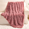 Yusoki Pink Faux Fur Throw Blanket,2 Layers,50' X 60',Soft Fluffy Fuzzy Cozy Blanket For Women Girls Teens Sofa Chair Couch Be