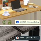 Flexispot En1 Electric Stand Up Desk 55 X 28 Inches Whole-Piece Desk Ergonomic Memory Controller Standing Desk Height Adjustable Desk(Black Frame + 55' Maple Top, 2 Packages)