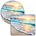 Mouse Pad, Square And Round Mouse Pads, 2 Pack,10.3 X 8.7 Inch And Dia 8.7 Inch, Cute Small Mousepad, Stitched Edge Mouse Pads F