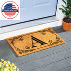 Evergreen Monogram Coir Doormat | Letter A | Front Door Mat For Outdoor Indoor Entrance | 28X16 Inches | Non-Slip Backing Doorwa