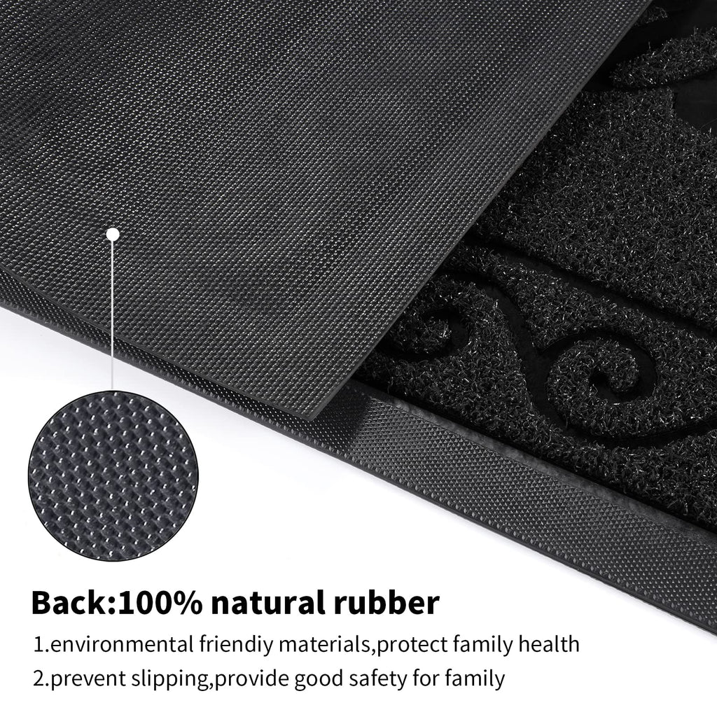 Yimobra Welcome Front Door Mat, Heavy Duty Easy Clean Doormat Indoor Outdoor, Waterproof Quick Dry Floor Mat For Home, Garage, H