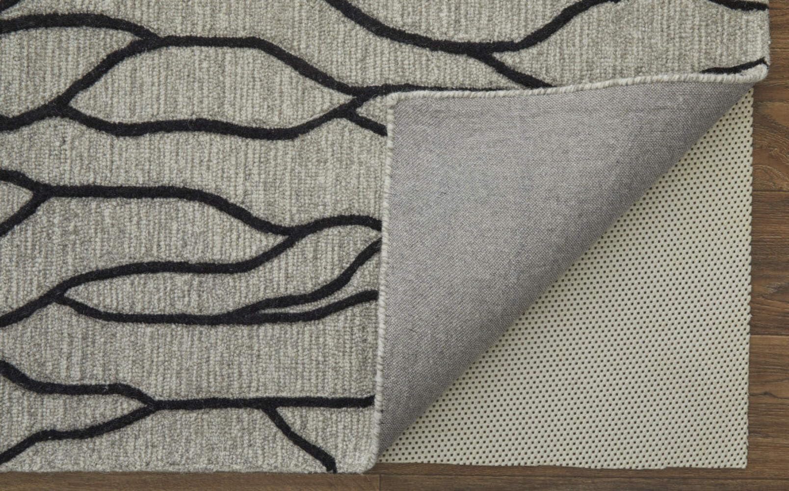 HomeRoots 511846 8 x 11 ft. Taupe Black & Gray Wool Abstract Hand Tufted Handmade Stain Resistant Rectangle Area Rug
