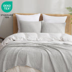 Phf Ultra Soft Waffle Weave Euro Shams Pillow Covers 26' X 26' 2 Pack, No Filling, Breathable Skin-Friendly Euro Throw Pillow Covers For Bed Couch Sofa, Light Grey