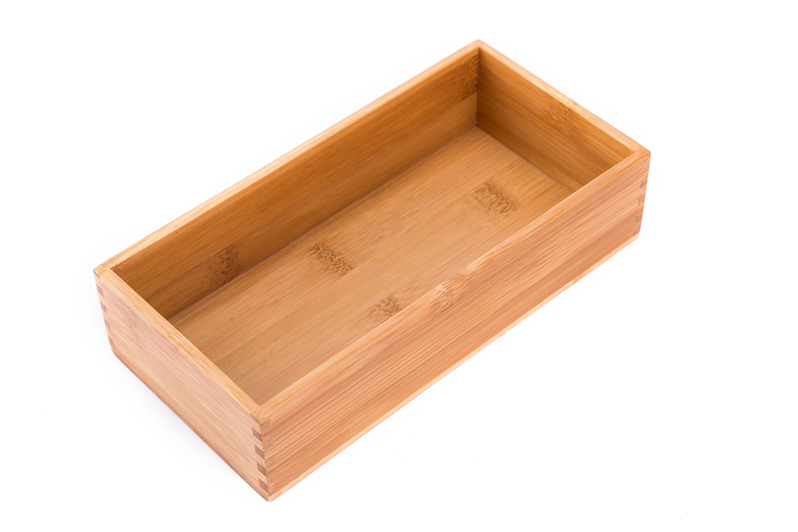 Sansnow Bamboo Office Supplies Organizer Box Stationery Accessory Organizer Dresser Makeup Tool Drawer Storage Box, Bamboo 8'*4