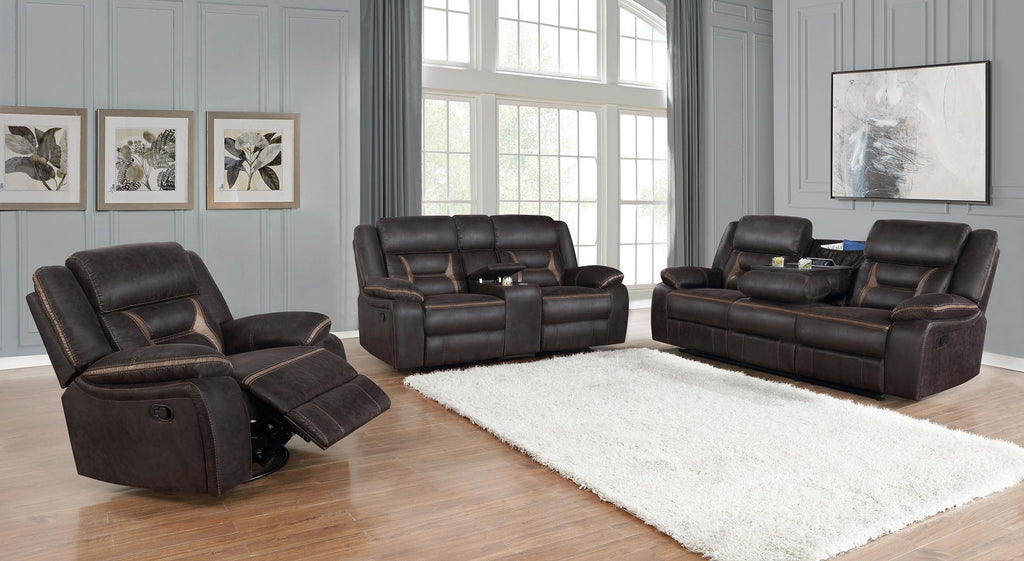 Coaster Greer 3-Piece Motion Sofa Set, Brown
