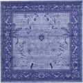 Unique Loom La Jolla Collection Farmhouse, Contemporary, Botanical, Traditional, Vintage Area Rug, Square 8 0 x 8 0, Blue/Navy