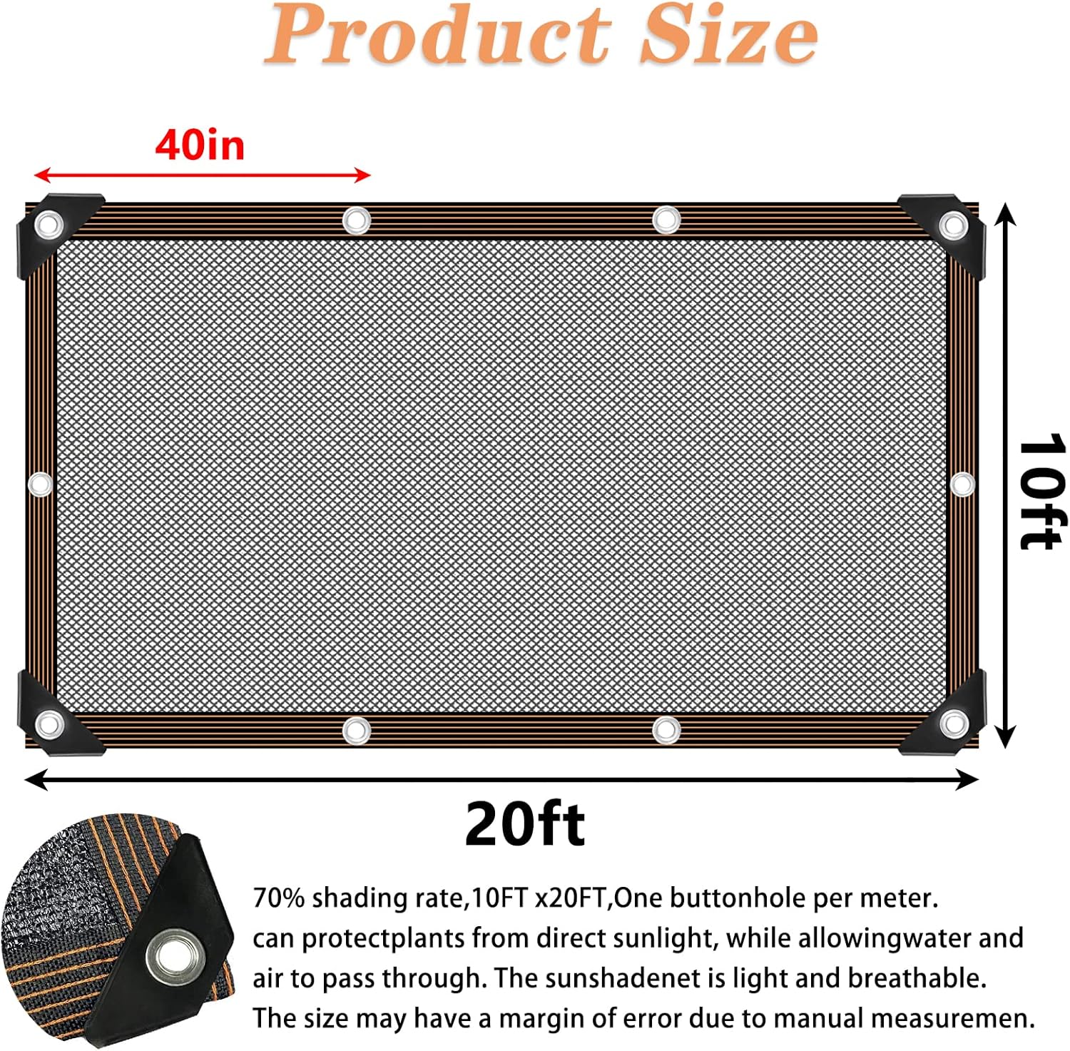 Shade Cloth With Grommets,Outdoor Sun Shade Awning,Garden Shade Netting For Plants Cover Greenhouse Patio Dog Kennel Chicken Coo