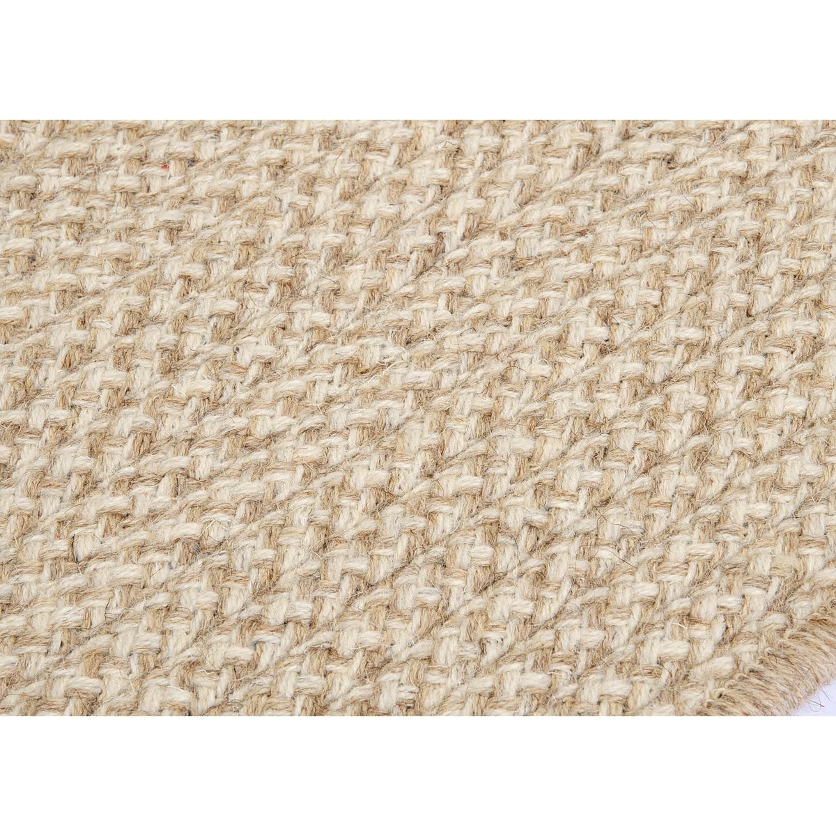 Natural Wool Houndstooth Rug, 2 By 8-Feet, Tea