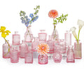 SUPMIND Glass Bud Vase Set of 16, Small Pink Flower Vases for Table Centerpieces in Bulk, Cute Mini Vintage Vase for Wedding, Ho