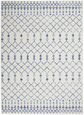 HomeRoots 100% Polypropylene 6’ x 9’ Ivory and Blue Berber Pattern Area Rug