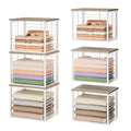 Cerlyunzan 3PCS Stackable Closet Organizers and Storage Basket