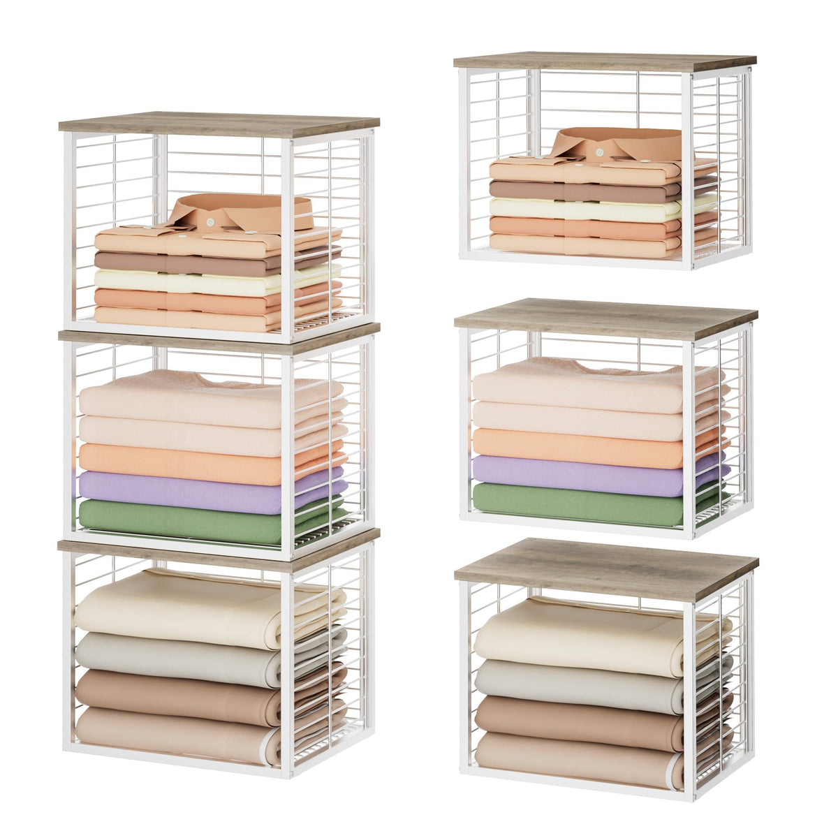 Cerlyunzan 3PCS Stackable Closet Organizers and Storage Basket
