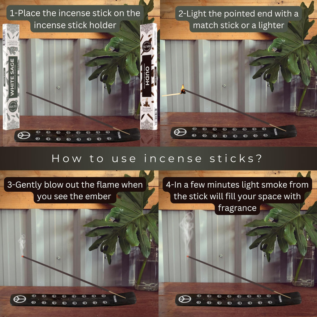 Trumiri Incense Sticks - Combo Pack Of 40 Insence-Sticks - 20 White Sage + 20 Oud - Insenses - Insents - Incents - Inscense - In