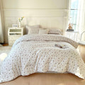 Eavd Girls Pink Floral Twin Xl Comforter Set Boho Soft Washed Microfiber Bedding Set 1 Cute Floral Comforter And 2 Pillowcases C