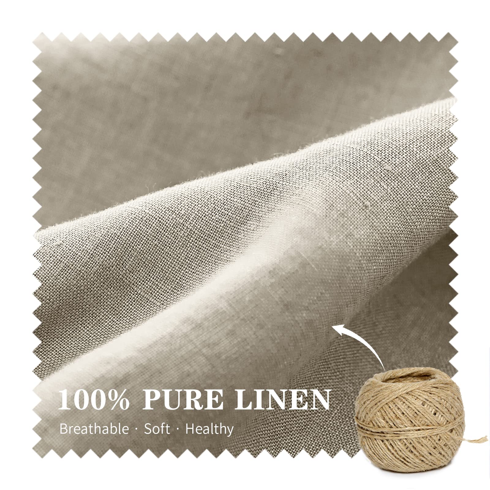 Simple&Opulence 100% Linen Lumbar Pillow Cover 12 X 20 Inches Set Of 2 Rectangular Decorative Throw Cushion Cover For Couch Sofa Bed Living Room Office Soft Breathable Farmhouse - Linen