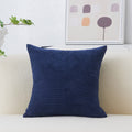 Home Brilliant Euro Sham Striped Decorative Corduroy Velvet Large Couch Throw Pillow Cover For Bedroom, 24 Inch (60Cm), Navy Blu