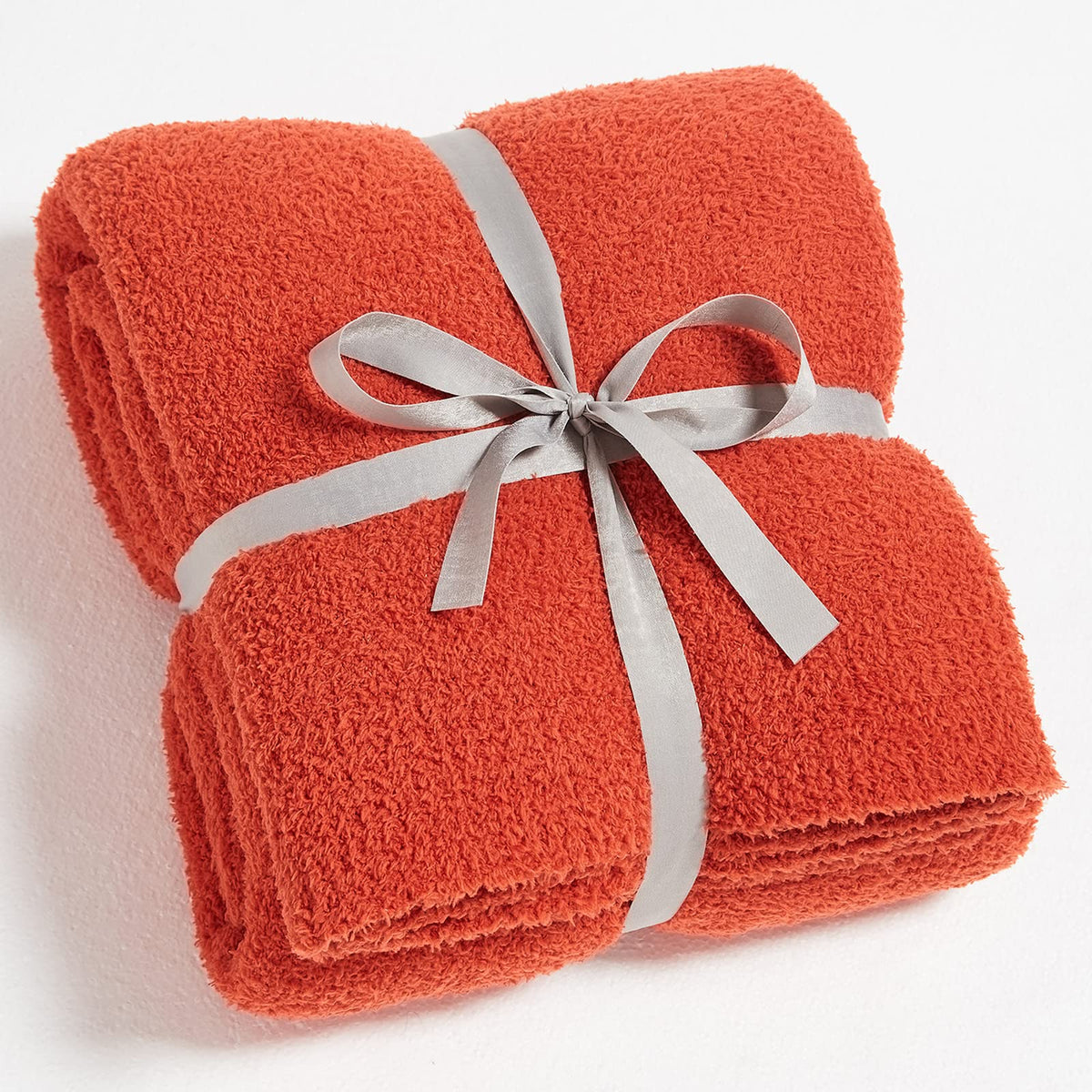 Cymula Super Soft Knit Throw Blanket Twin Size Orange-Lightweight Plush Fuzzy Fluffy Warm Cozy Blankets And Throws For Sofa Bed