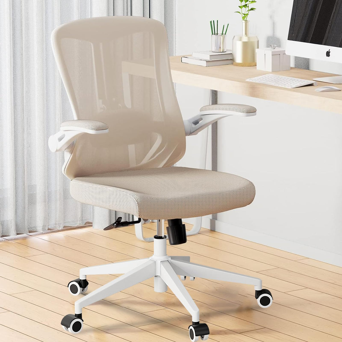 Laojawbow Ergonomic Office Chair - Comfy Desk Chairs With Wheels & Arms, 400Lb Heavy Duty Mesh Computer Chair With Comfortable L
